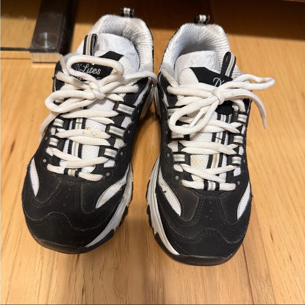 Skechers Black and White Athletic Shoes